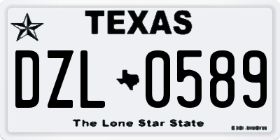 TX license plate DZL0589