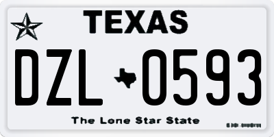 TX license plate DZL0593