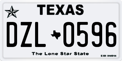 TX license plate DZL0596
