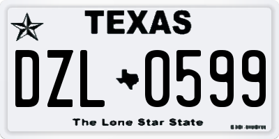 TX license plate DZL0599