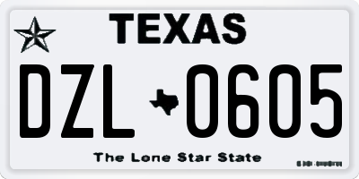 TX license plate DZL0605