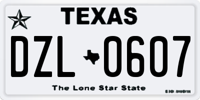 TX license plate DZL0607