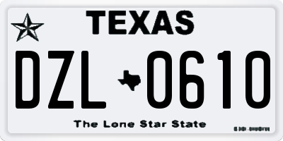 TX license plate DZL0610