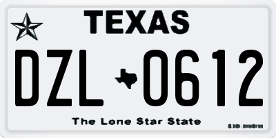 TX license plate DZL0612
