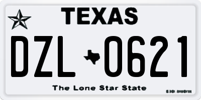 TX license plate DZL0621