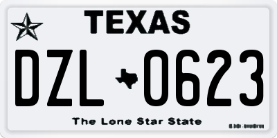 TX license plate DZL0623