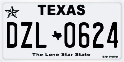 TX license plate DZL0624