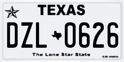 TX license plate DZL0626