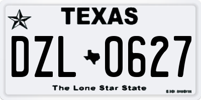 TX license plate DZL0627