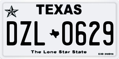 TX license plate DZL0629