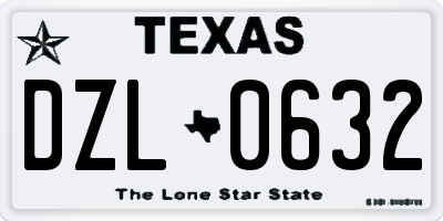 TX license plate DZL0632