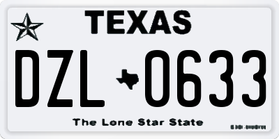 TX license plate DZL0633