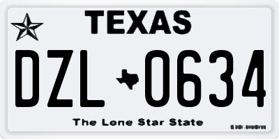 TX license plate DZL0634