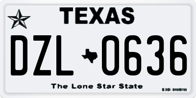 TX license plate DZL0636