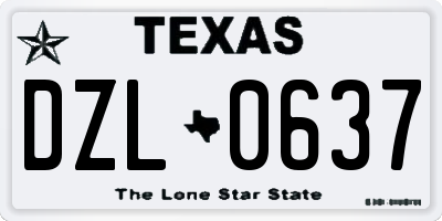 TX license plate DZL0637