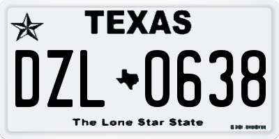 TX license plate DZL0638