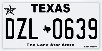 TX license plate DZL0639