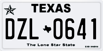 TX license plate DZL0641