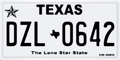 TX license plate DZL0642