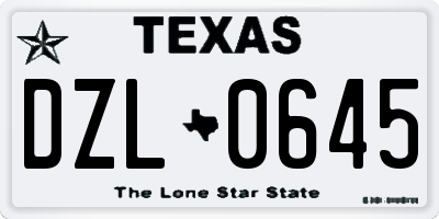 TX license plate DZL0645