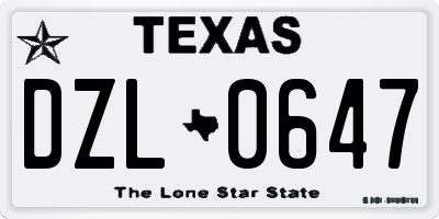 TX license plate DZL0647