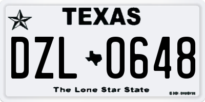 TX license plate DZL0648