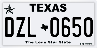 TX license plate DZL0650