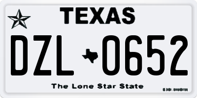 TX license plate DZL0652