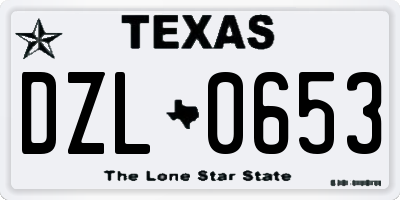 TX license plate DZL0653