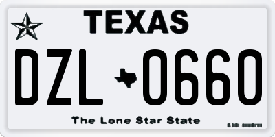 TX license plate DZL0660