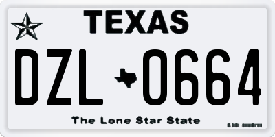 TX license plate DZL0664