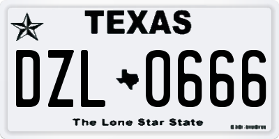 TX license plate DZL0666