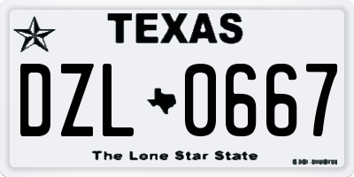 TX license plate DZL0667