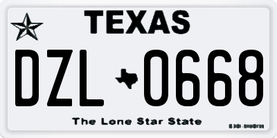 TX license plate DZL0668
