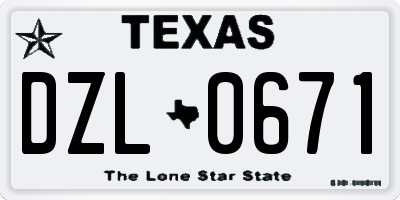 TX license plate DZL0671
