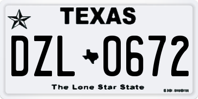 TX license plate DZL0672