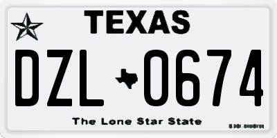 TX license plate DZL0674