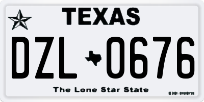 TX license plate DZL0676