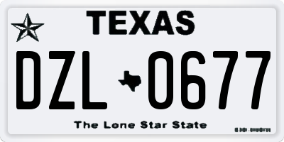 TX license plate DZL0677
