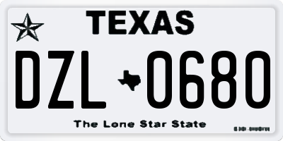 TX license plate DZL0680