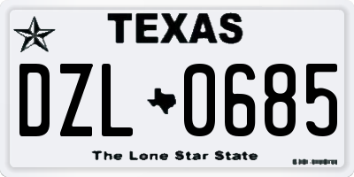 TX license plate DZL0685