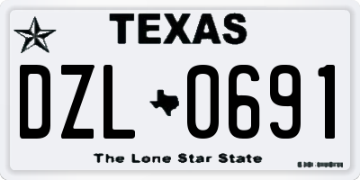 TX license plate DZL0691