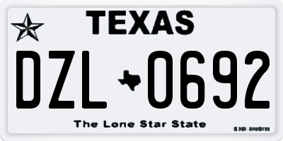 TX license plate DZL0692