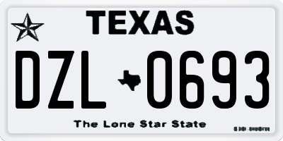 TX license plate DZL0693
