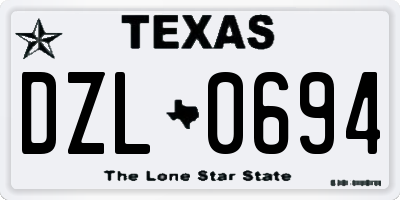 TX license plate DZL0694