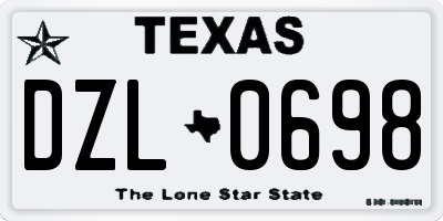 TX license plate DZL0698
