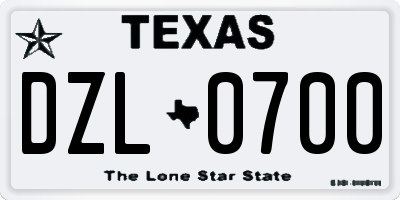 TX license plate DZL0700