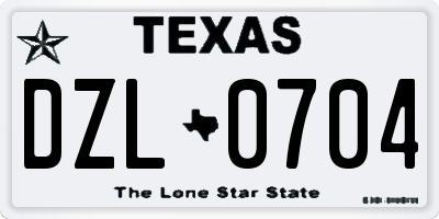 TX license plate DZL0704