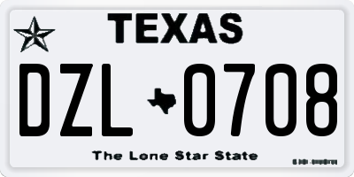 TX license plate DZL0708