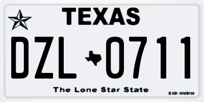 TX license plate DZL0711